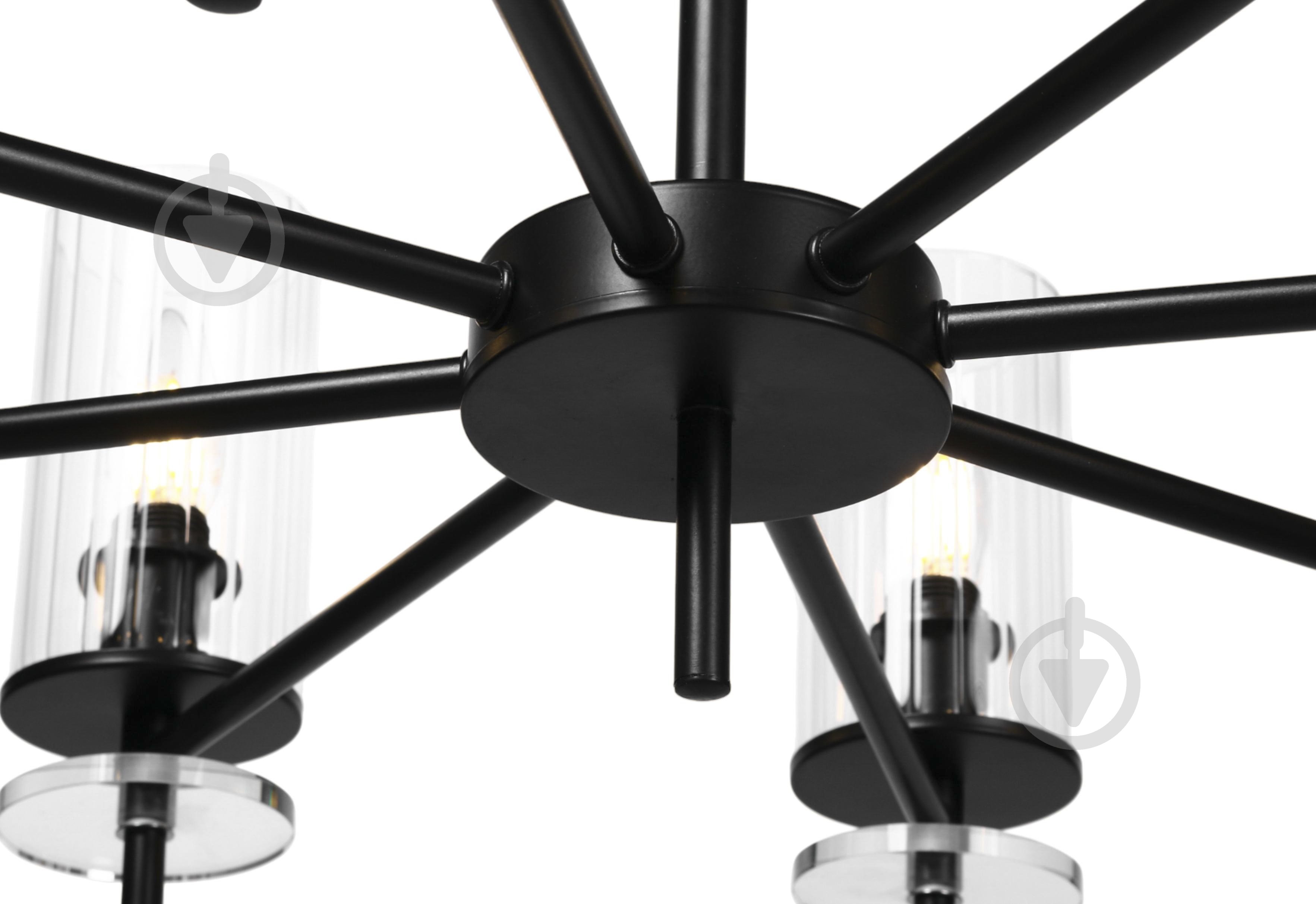 Люстра стельова Sensio Canis 8x40 Вт E14 чорний/прозорий ALG-74590/8 - фото 5 Люстра стельова Sensio Canis 8x40 Вт E14 чорний/прозорий ALG-74590/8 - фото 5