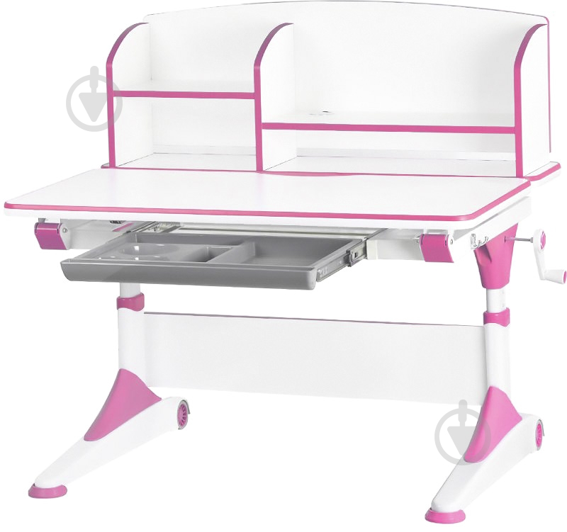 Стол Evo-kids Alberto Pink с полкой - фото 1 Стол Evo-kids Alberto Pink с полкой - фото 1