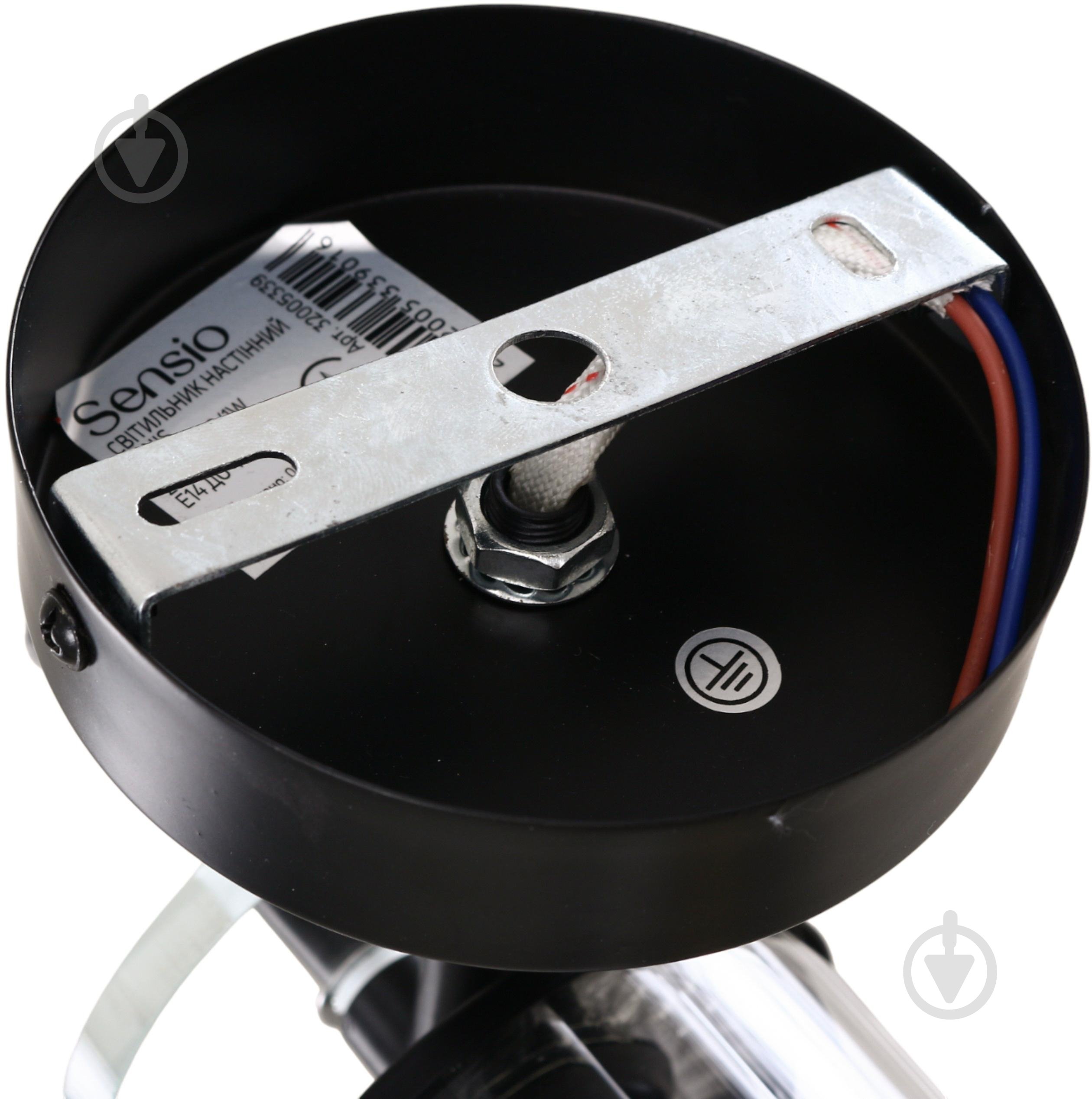 Светильник настенный Sensio Canis 40 Вт E14 черный/прозрачный ALG-74590/1W - фото 6