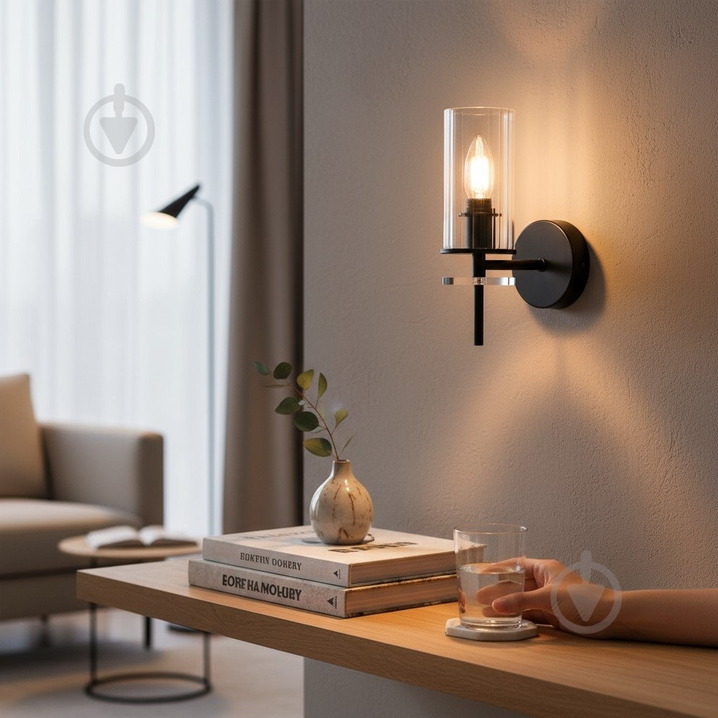 Светильник настенный Sensio Canis 40 Вт E14 черный/прозрачный ALG-74590/1W - фото 8