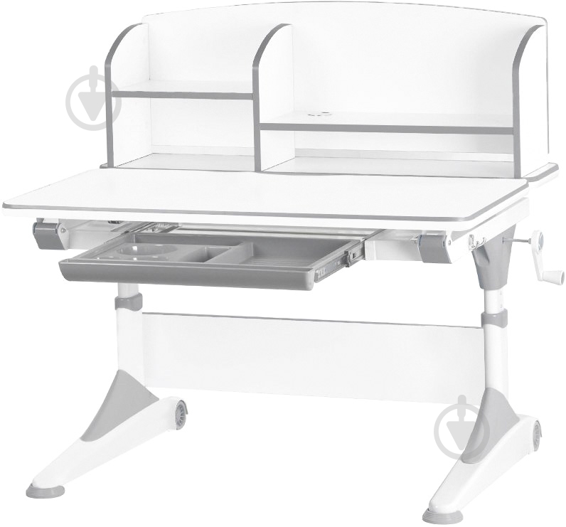 Стіл Evo-kids Alberto Grey з полицею - фото 1