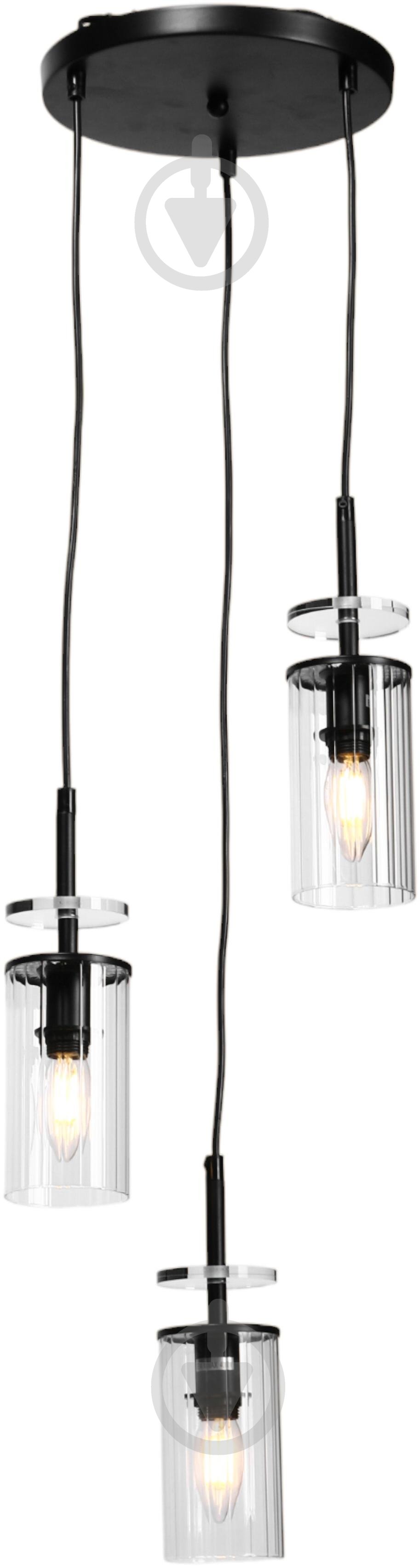 Світильник підвісний Sensio Canis 3x40 Вт E14 чорний із прозорим ALG-74590/3P - фото 1 Світильник підвісний Sensio Canis 3x40 Вт E14 чорний із прозорим ALG-74590/3P - фото 1
