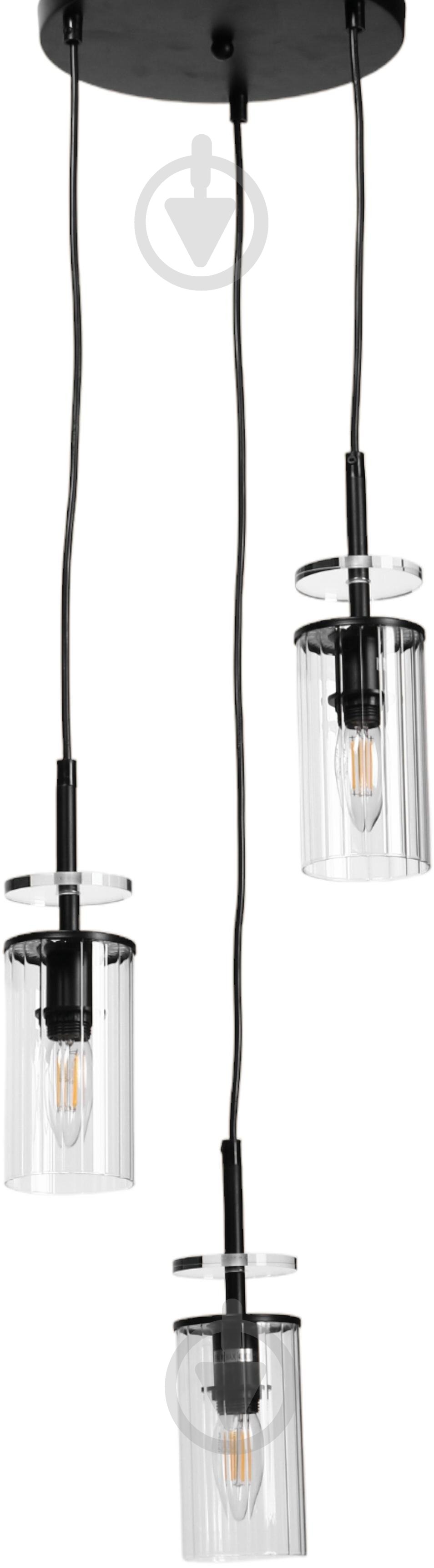 Світильник підвісний Sensio Canis 3x40 Вт E14 чорний із прозорим ALG-74590/3P - фото 2 Світильник підвісний Sensio Canis 3x40 Вт E14 чорний із прозорим ALG-74590/3P - фото 2