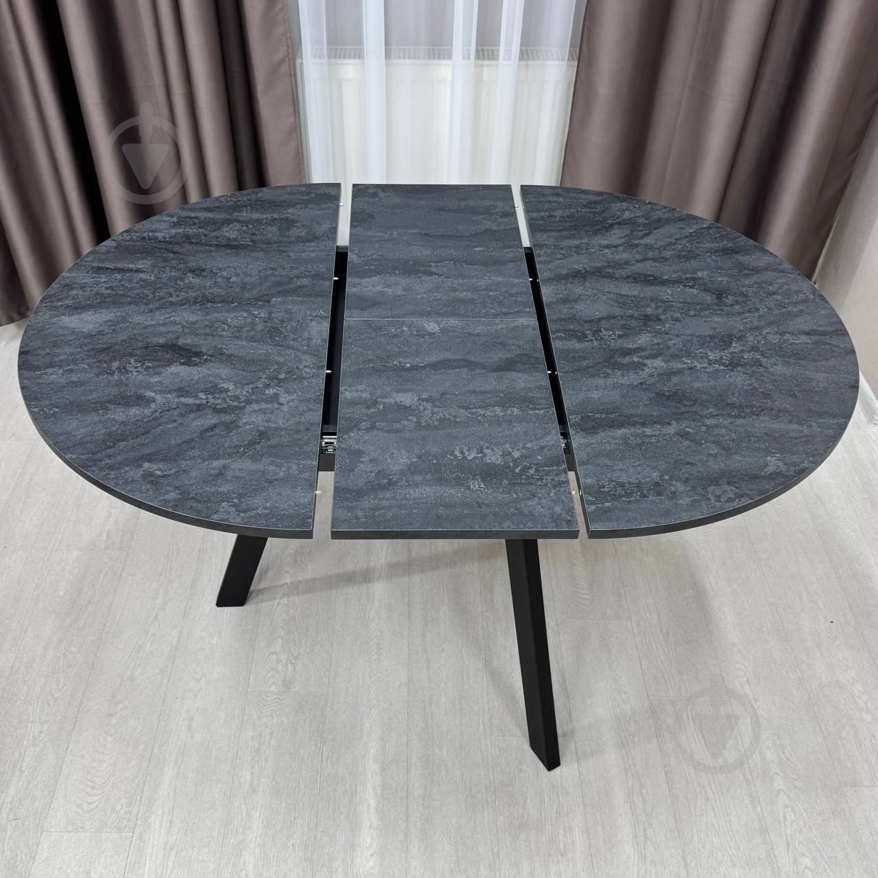 Стол обеденный Starwood Alen Fold 1000(1330)x1000x750мм угольный камень/черный - фото 9 Стол обеденный Starwood Alen Fold 1000(1330)x1000x750мм угольный камень/черный - фото 9