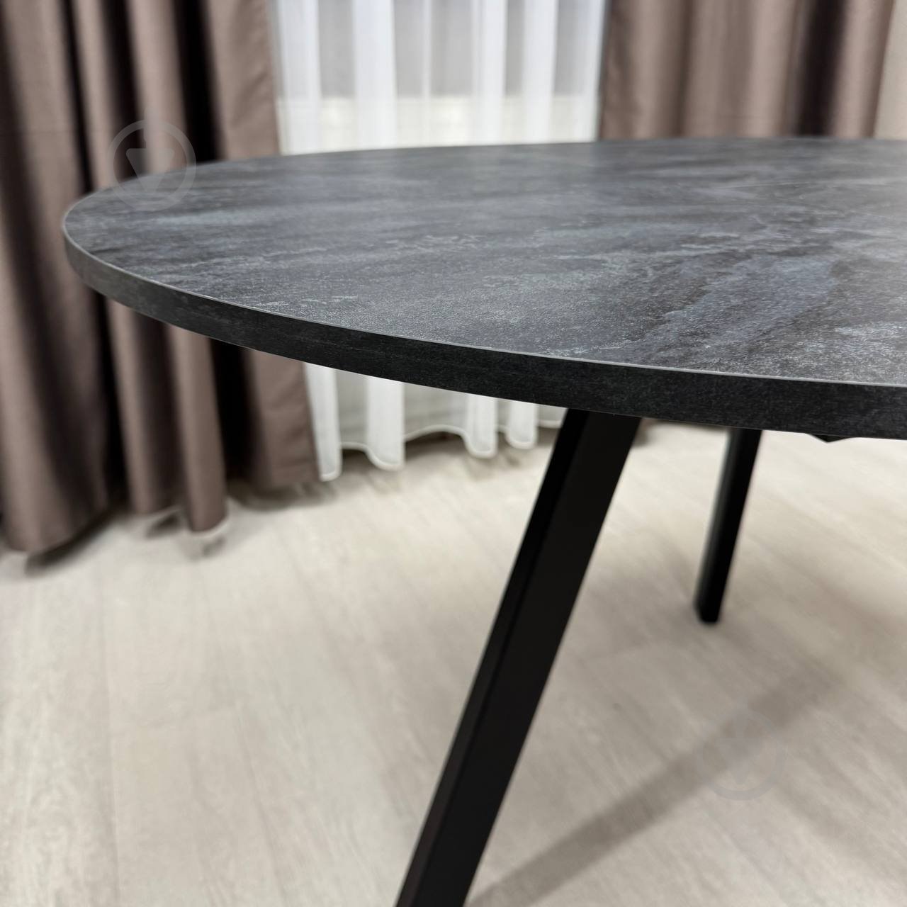 Стол обеденный Starwood Alen Fold 1000(1330)x1000x750мм угольный камень/черный - фото 6 Стол обеденный Starwood Alen Fold 1000(1330)x1000x750мм угольный камень/черный - фото 6