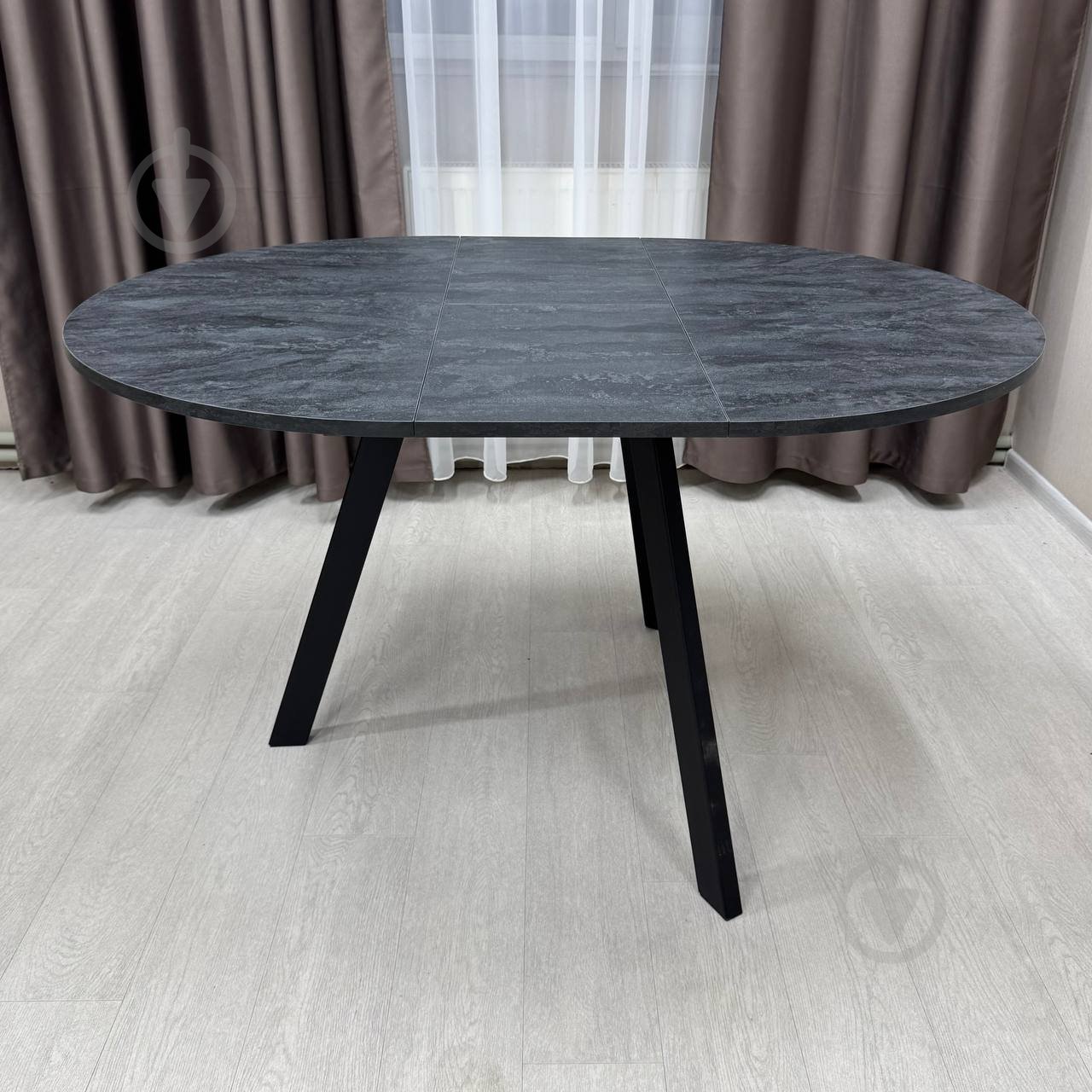 Стол обеденный Starwood Alen Fold 1000(1330)x1000x750мм угольный камень/черный - фото 12 Стол обеденный Starwood Alen Fold 1000(1330)x1000x750мм угольный камень/черный - фото 12