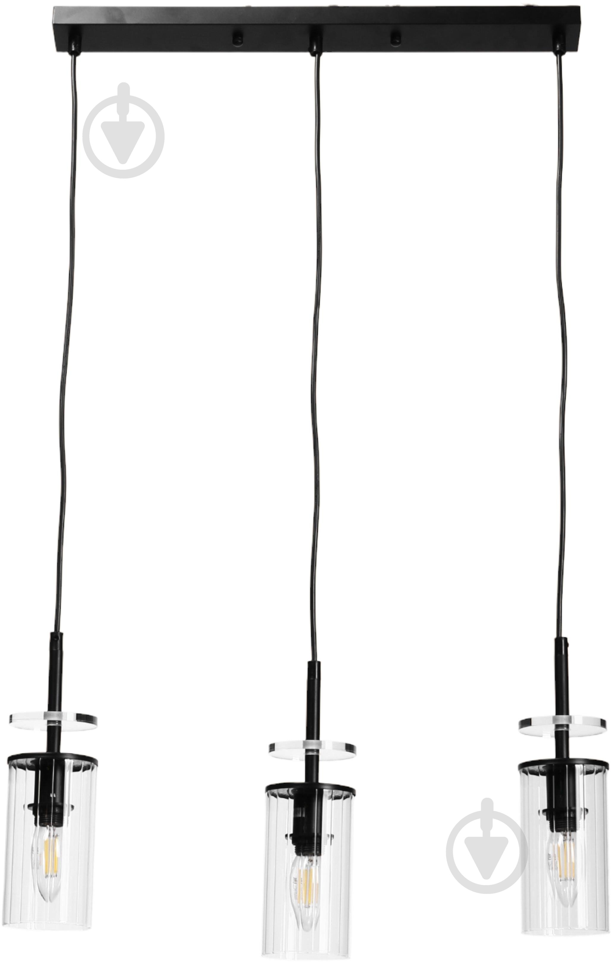 Світильник підвісний Sensio Canis 3x40 Вт E14 чорний із прозорим ALG-74590/3L - фото 1 Світильник підвісний Sensio Canis 3x40 Вт E14 чорний із прозорим ALG-74590/3L - фото 1