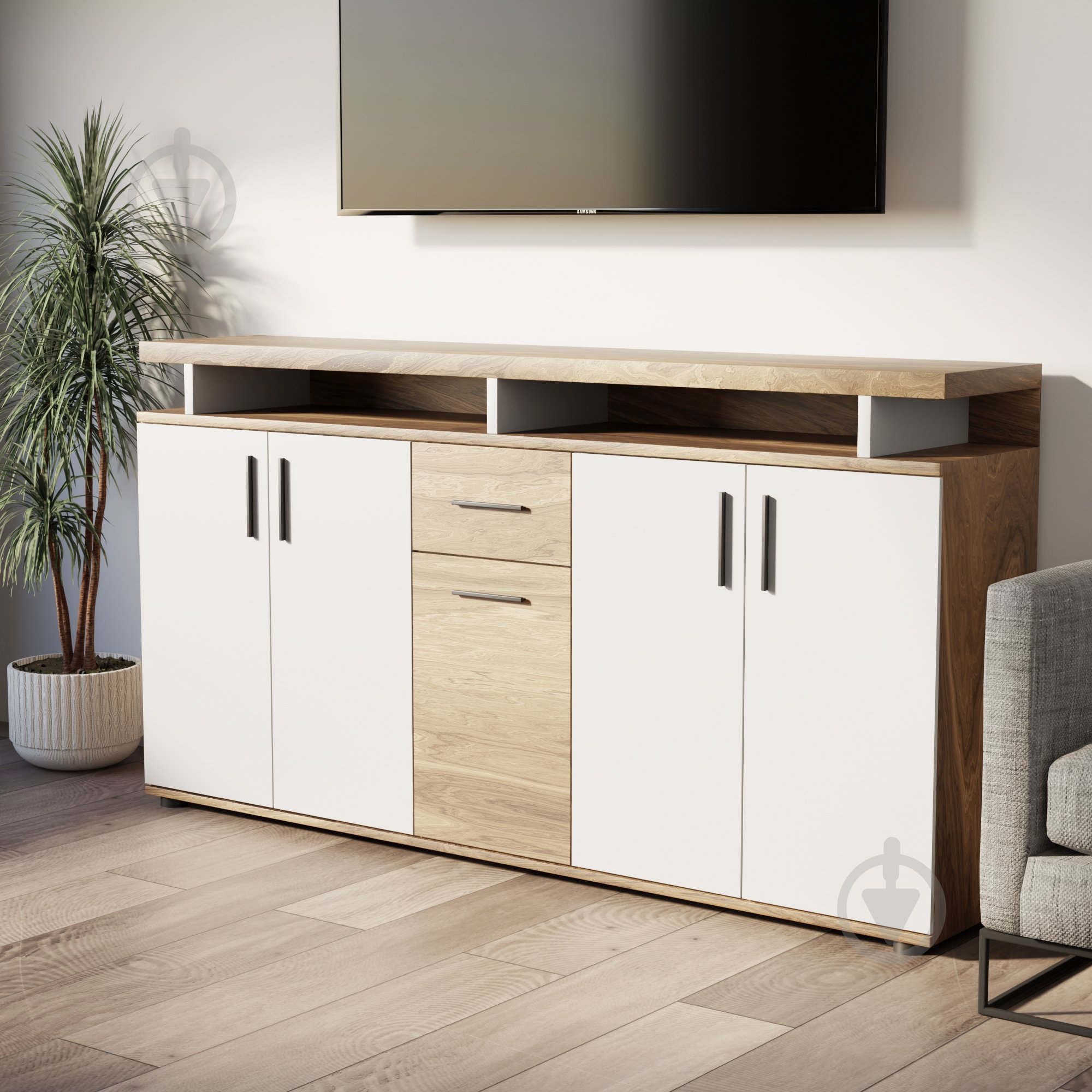 Комод Branko 1760x900x320 мм дуб эвок/кашемир - фото 1