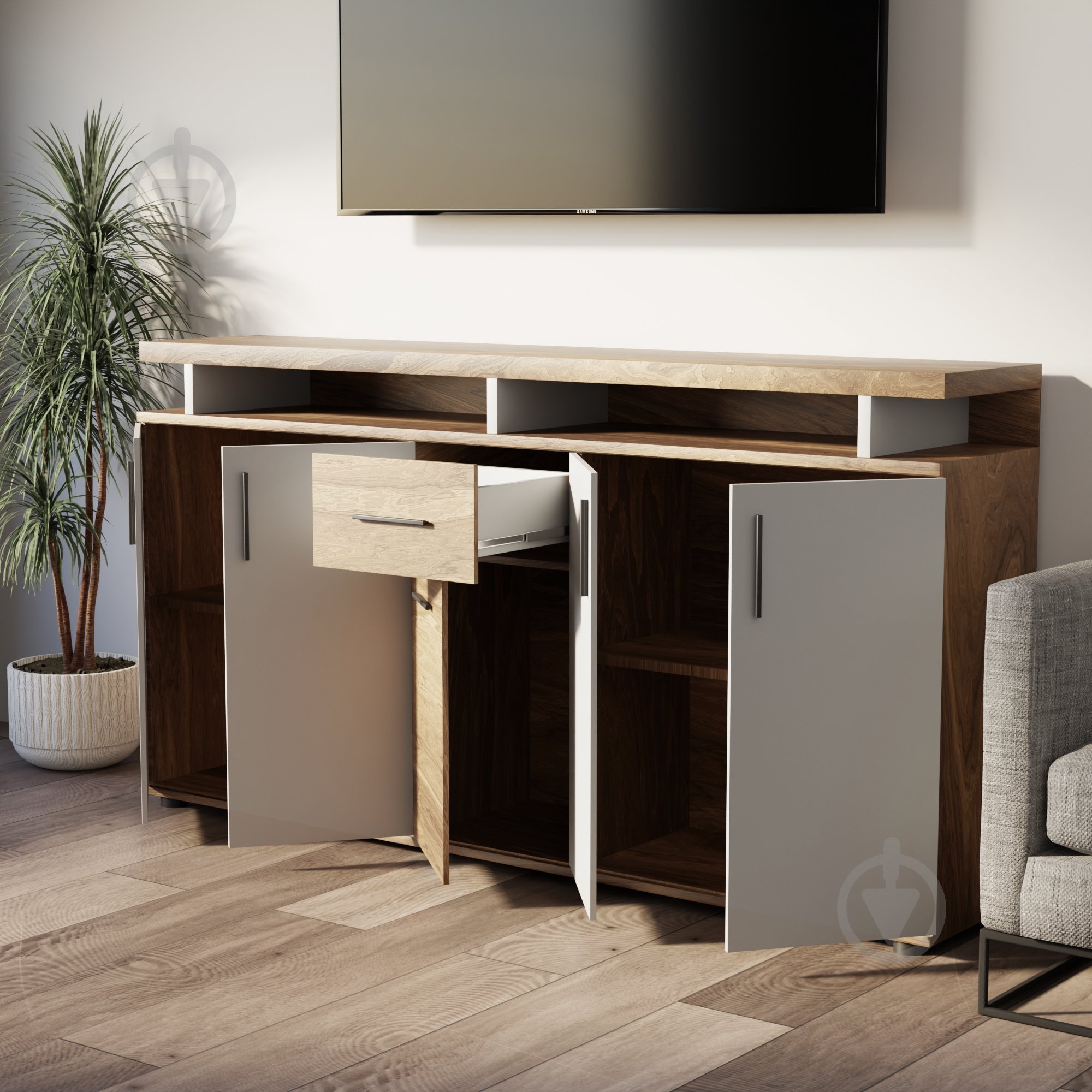 Комод Branko 1760x900x320 мм дуб эвок/кашемир - фото 2