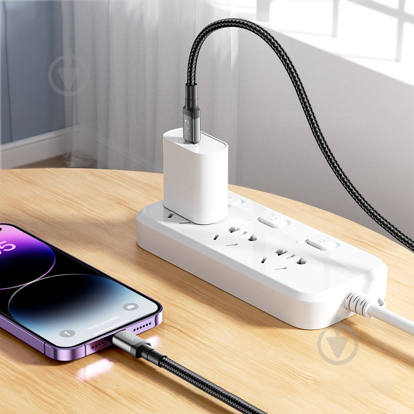 Кабель Xo NBQ264A-CC USB Type-C to USB Type-C 240W PD 1 м black (NB-Q264A-CC.black) - фото 6 Кабель Xo NBQ264A-CC USB Type-C to USB Type-C 240W PD 1 м black (NB-Q264A-CC.black) - фото 6