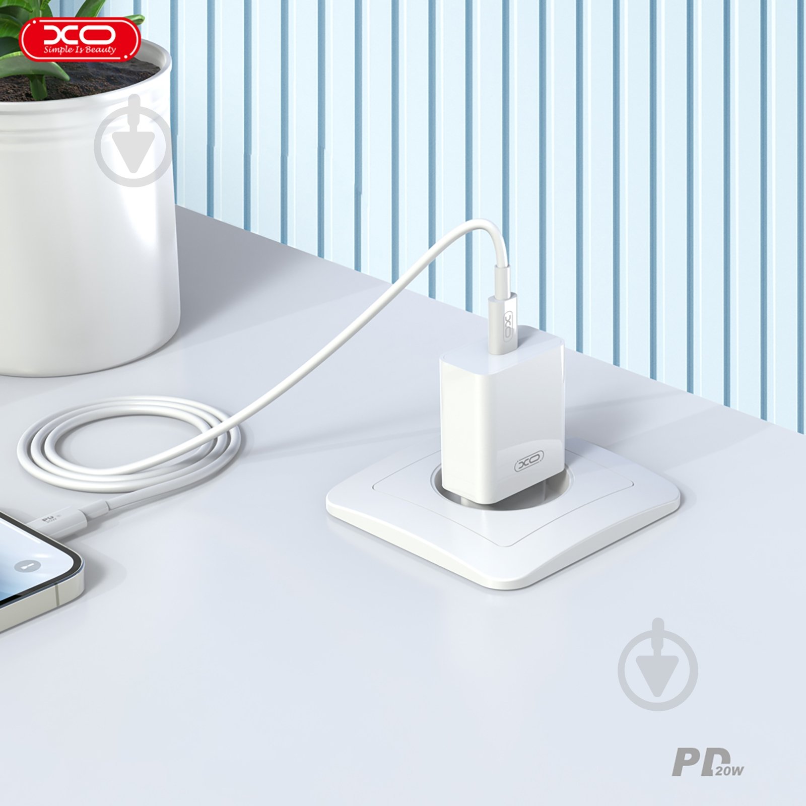 Мережевий зарядний пристрій Xo L126 20W USB-C White (L126.white) - фото 5