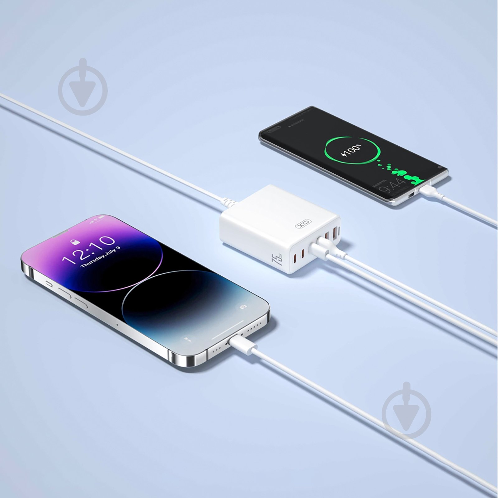 Мережевий зарядний пристрій Xo L133 3хUSB-A, 3хUSB-C 75W White (L133.white) - фото 3