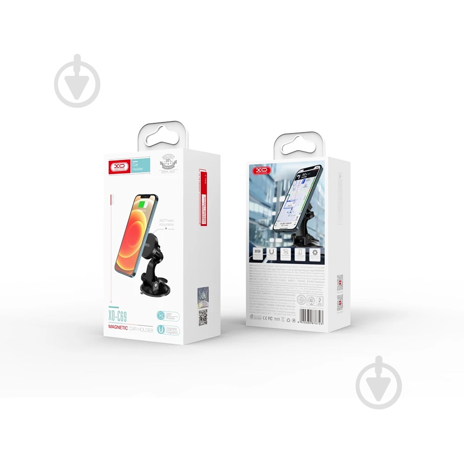 Автодержатель для телефона магнитный Xo C69 black - фото 4