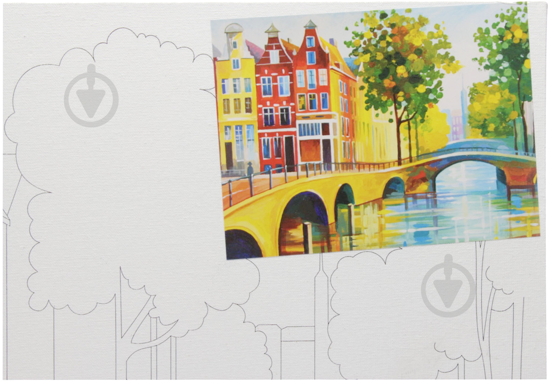 Полотно Этюд на картоне с контуром Города Амстердам 30х40 хлопок акрил 4820149889948 - фото 2