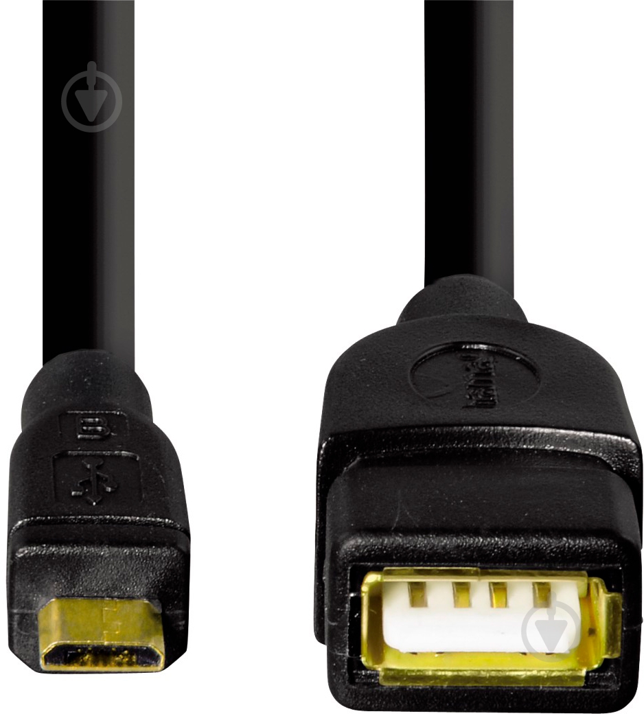 Кабель Hama USB micro - USB A OTG 0,15 м черный (78426) - фото 3