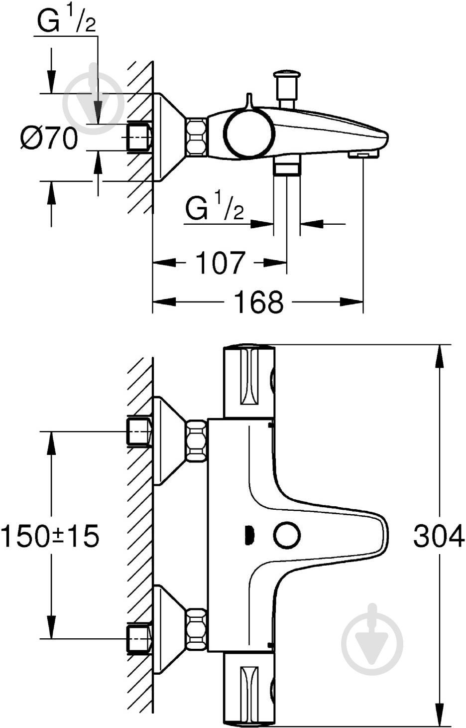 Змішувач для ванни Grohe Grohtherm 800 34567000 - фото 6