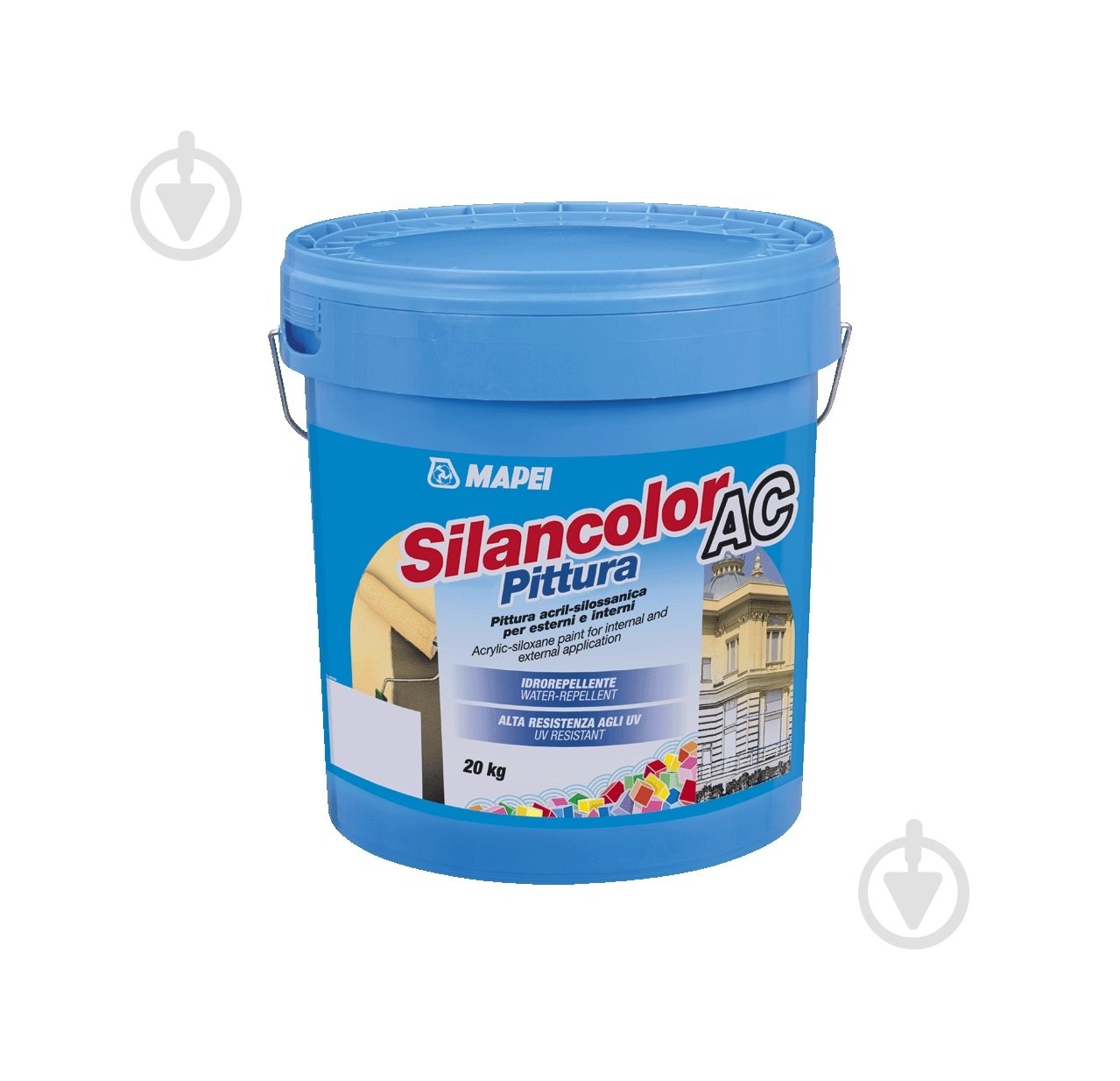 Краска акриловая силоксановая с колорированием Mapei Silancolor AC Base T мат прозрачная 20 кг - фото 1