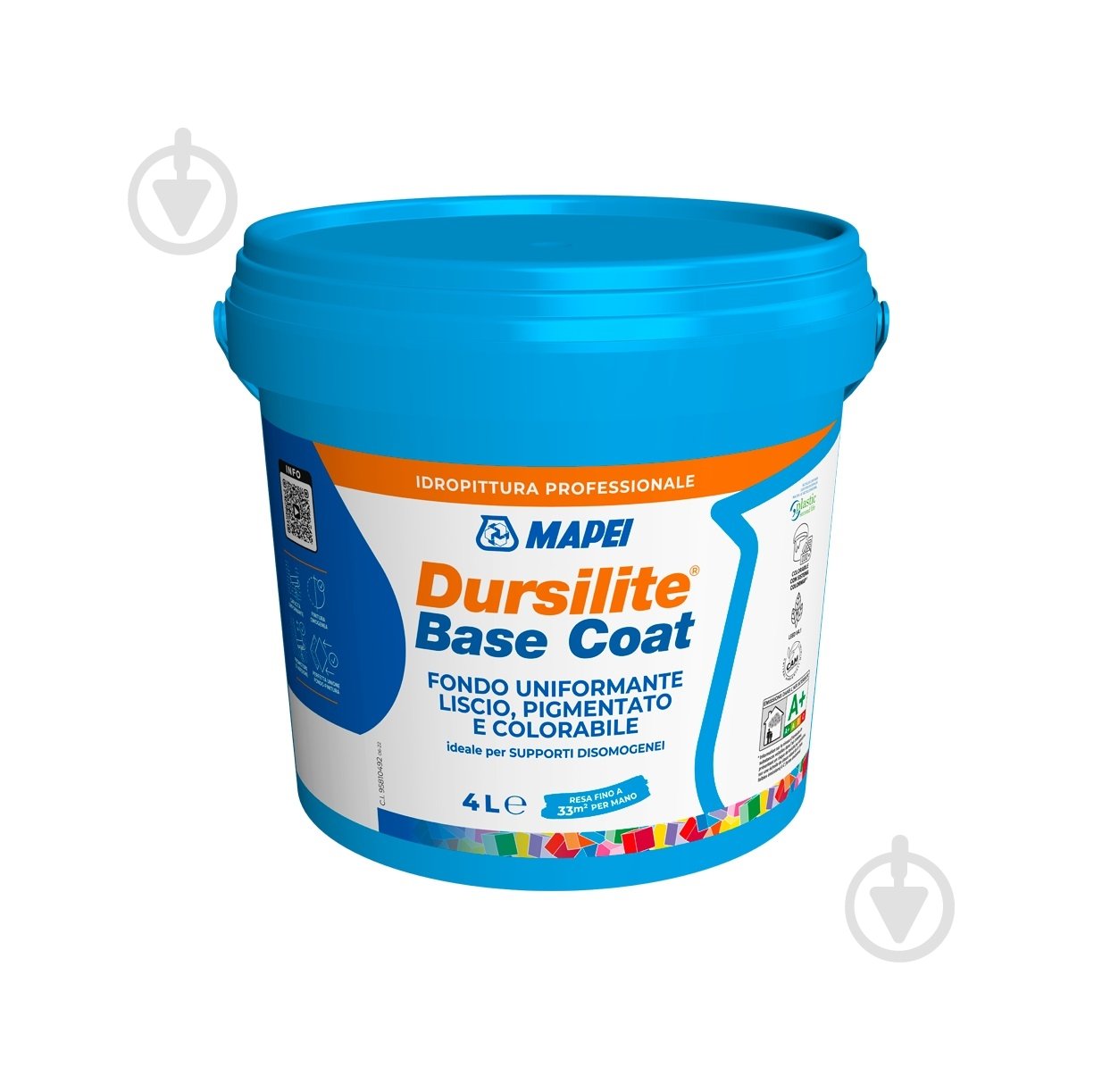 Грунт-краска акриловая Mapei на водной основе Dursilite Base Coat белая 4 л - фото 1 Грунт-краска акриловая Mapei на водной основе Dursilite Base Coat белая 4 л - фото 1