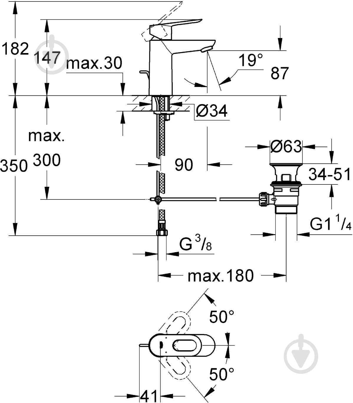 Смеситель для умывальника Grohe BauLoop (23335000) - фото 3