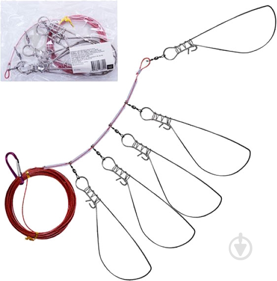 Кукан на 5 відводів з поплавком 3.5м SF23906 - фото 1 Кукан на 5 відводів з поплавком 3.5м SF23906 - фото 1