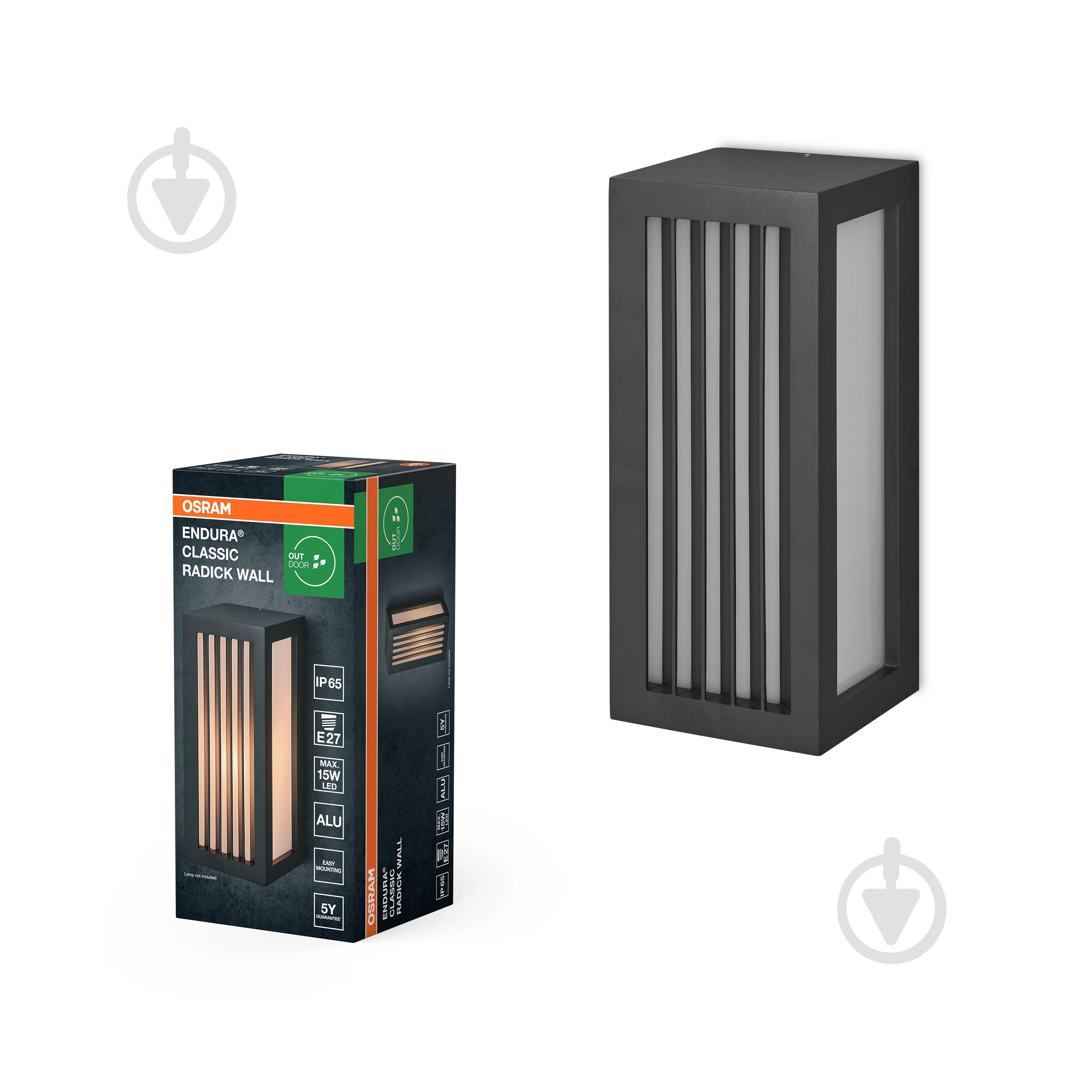 Світильник вуличний настінний Osram Endura Classic Radick W IP65 E27 /темно-сірий - фото 1