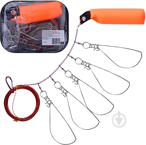 Кукан на 5 відводів з поплавком 3.5м SF23909 - фото 1