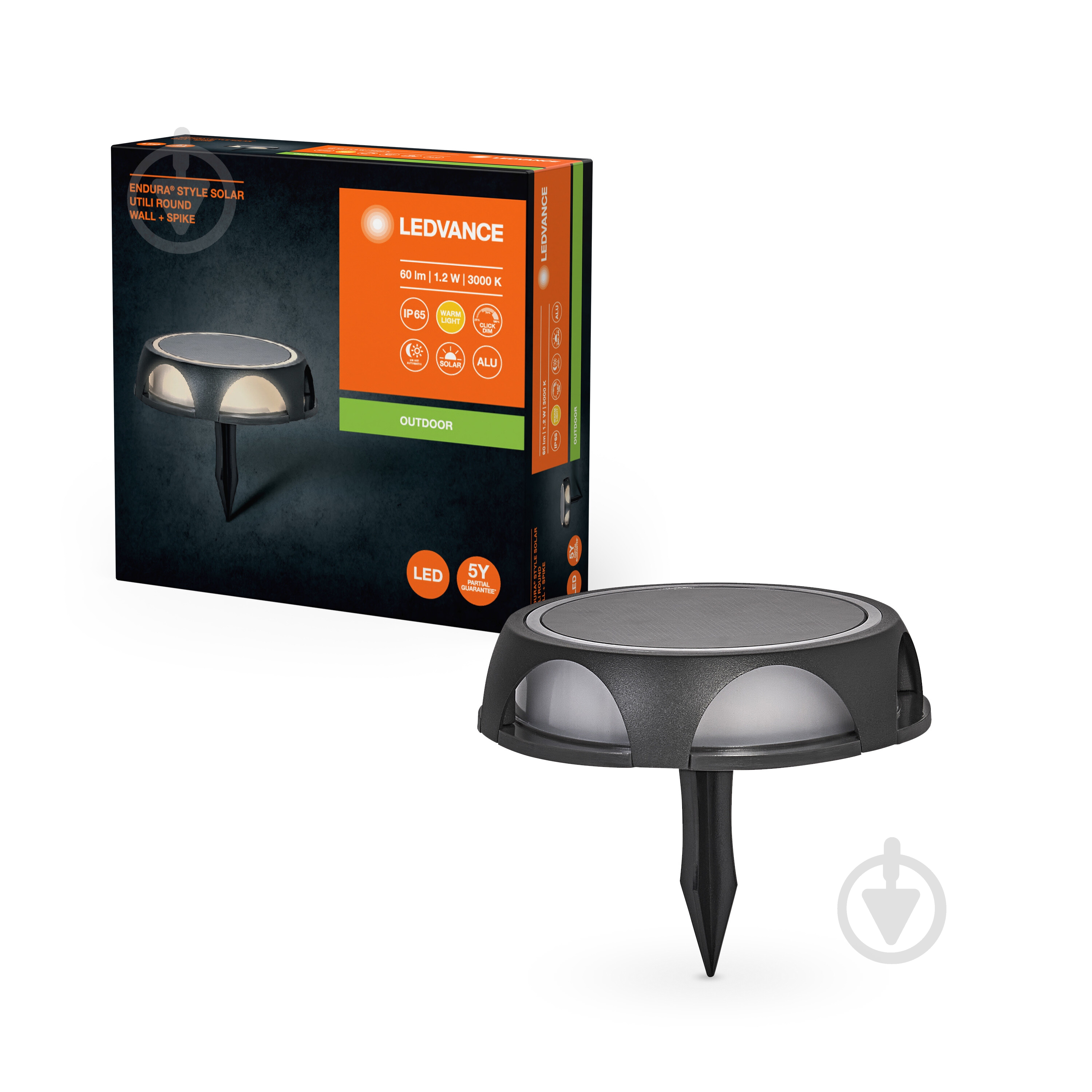 Світильник на сонячній батареї Ledvance Endura Style Solar Utili RD 1,2 Вт IP65 темно-сірий - фото 1 Світильник на сонячній батареї Ledvance Endura Style Solar Utili RD 1,2 Вт IP65 темно-сірий - фото 1