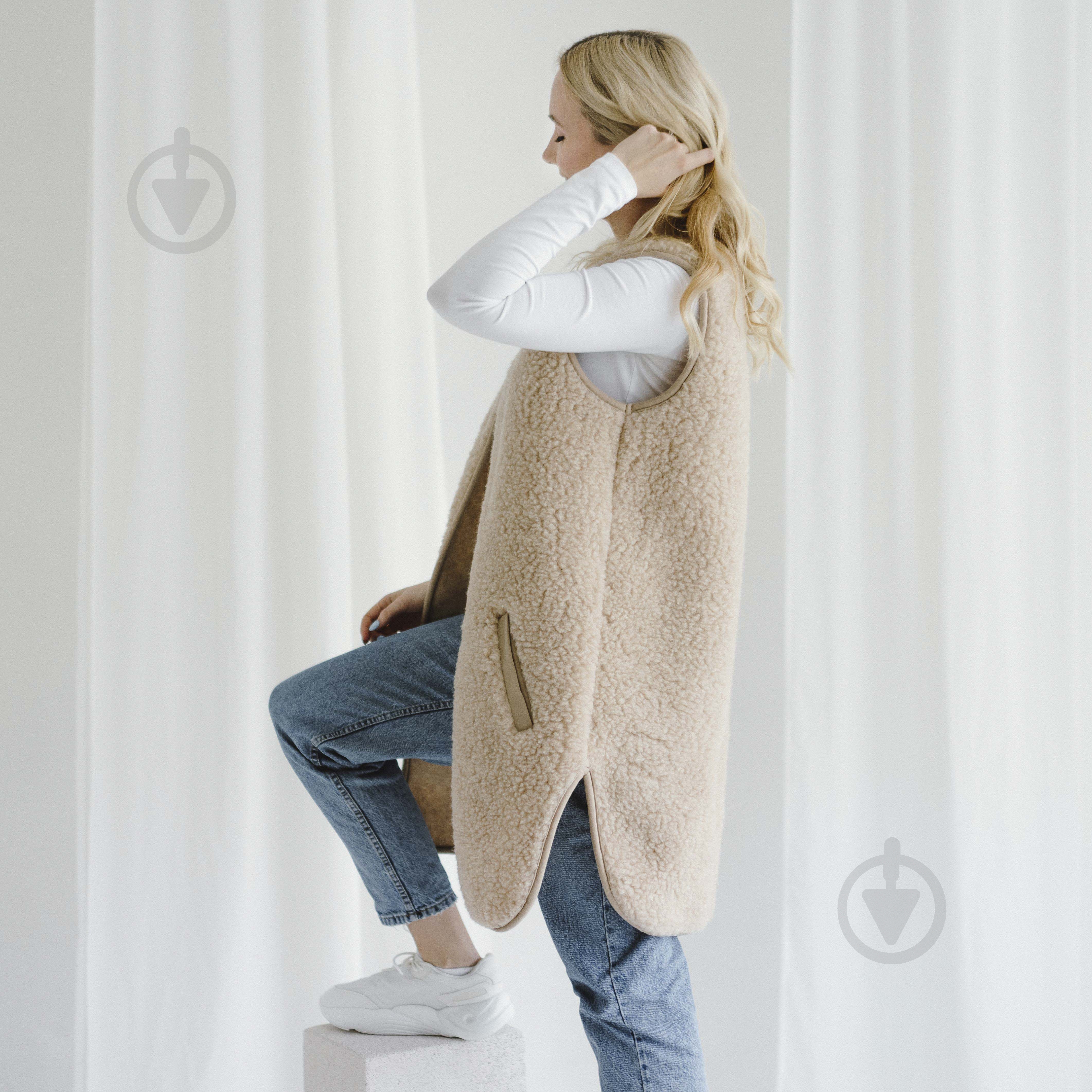 Жилет Flokati Pearl р. M/L бежевый - фото 5 Жилет Flokati Pearl р. M/L бежевый - фото 5