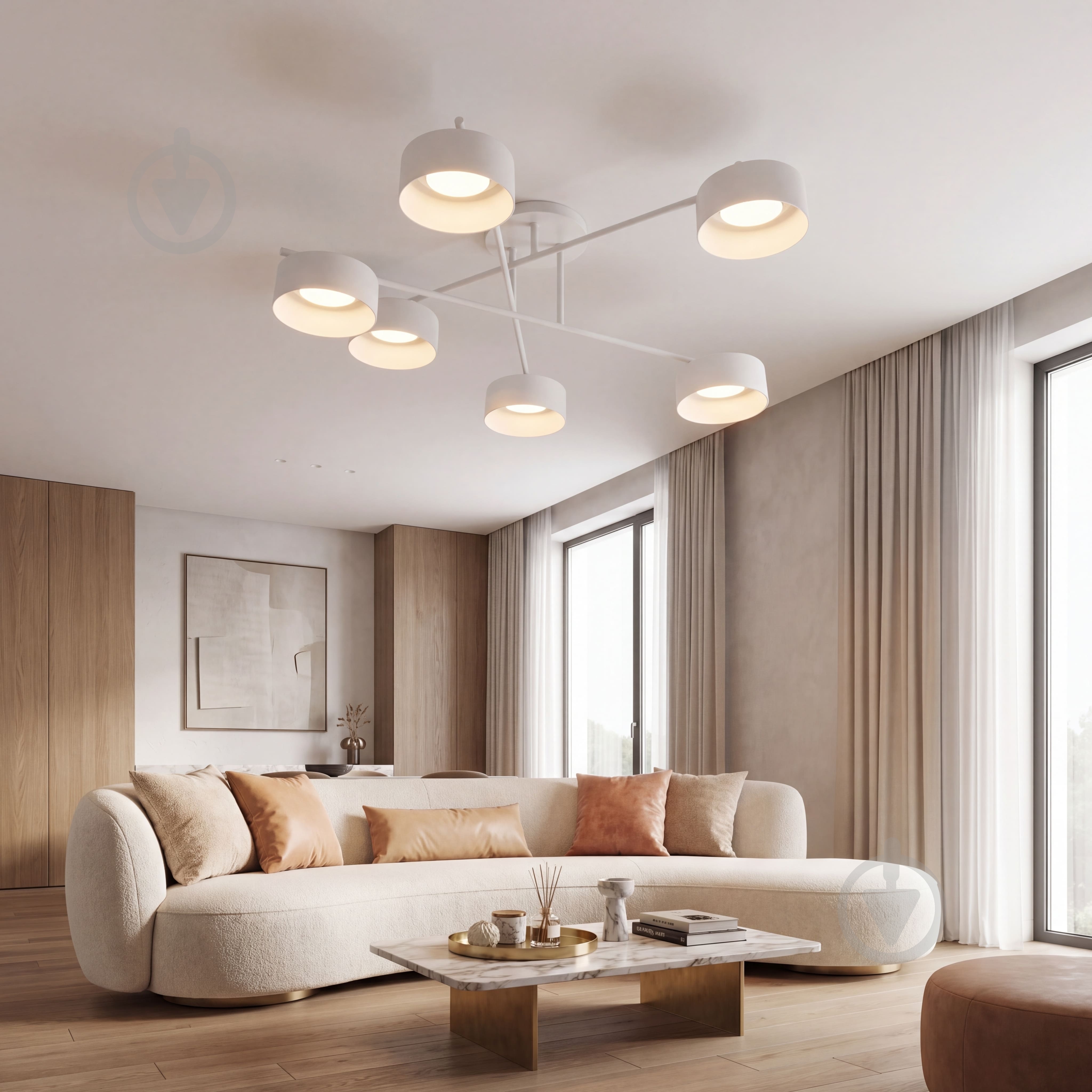 tktr 　　Vitra ᐉ Люстра потолочная LIGHT SET DOVIRA 6x12 Вт GX53 белый/дымчатый