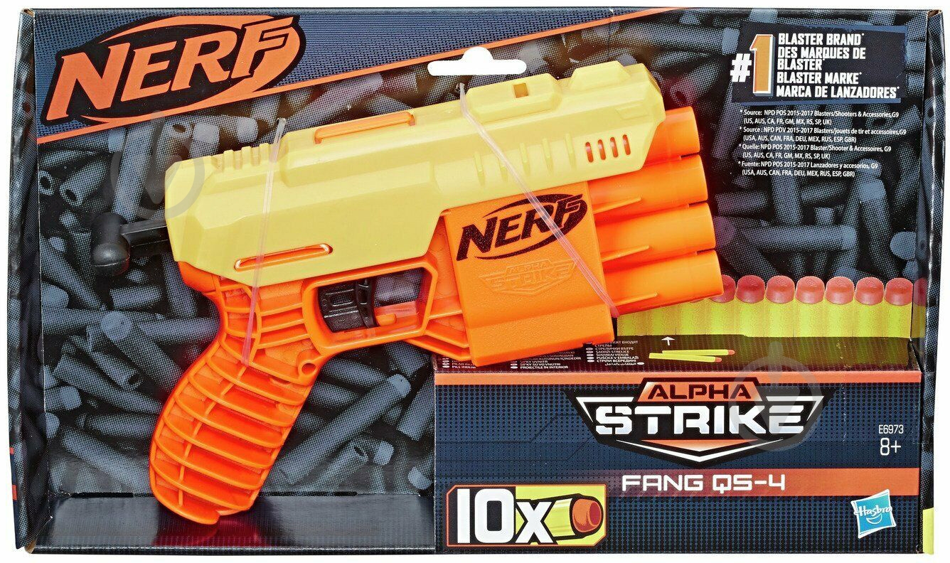 Бластер Hasbro Nerf Alpha Strike Fang QS-4 E6973 - фото 2 Бластер Hasbro Nerf Alpha Strike Fang QS-4 E6973 - фото 2