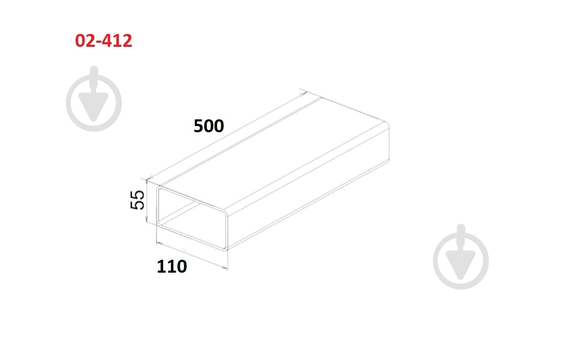 Воздуховод AirRoxy плоский 110х55 мм длина 0,5 м 02-412 - фото 2 Воздуховод AirRoxy плоский 110х55 мм длина 0,5 м 02-412 - фото 2