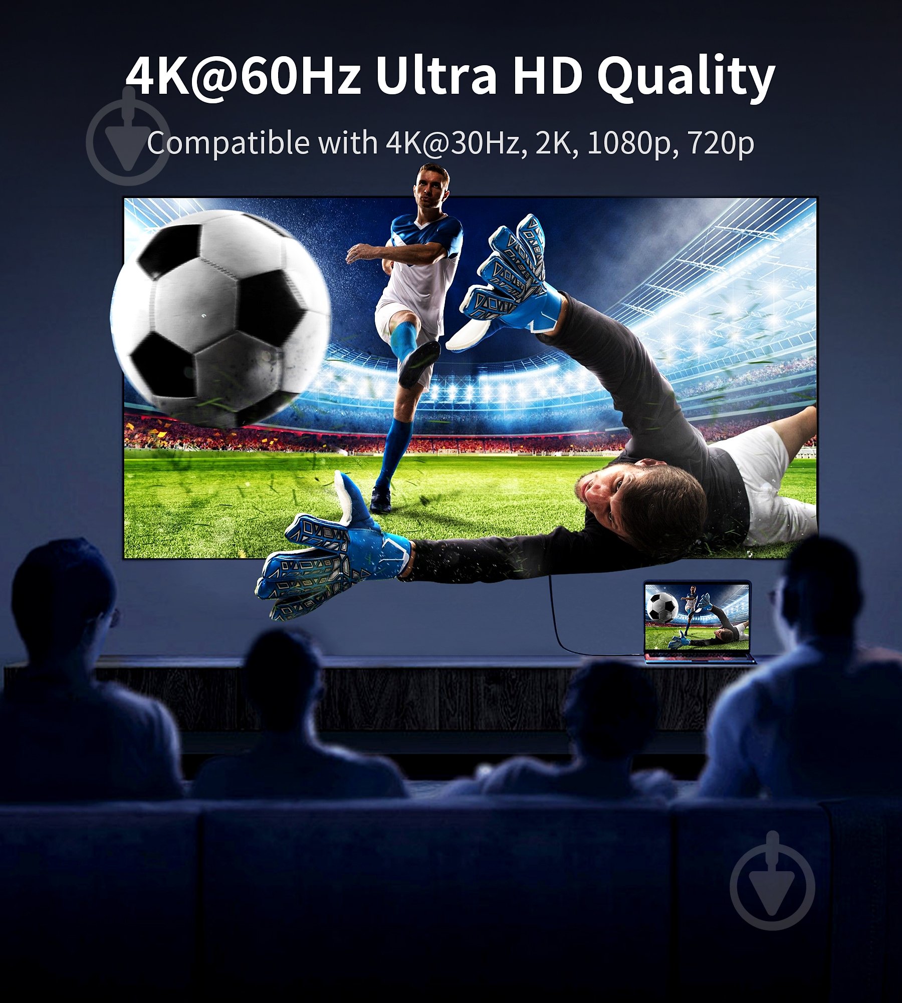 Адаптер Choetech Type-C до HDMI чорний (ADAPT-CHOE-HUB-H04) - фото 5