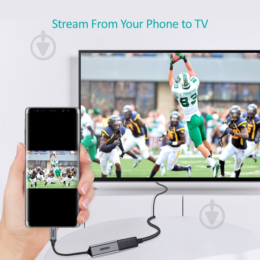 Адаптер Choetech Type-C до HDMI коаксіальний 0,2 м чорний (ADAPT-CHOE-HUB-H10) - фото 4