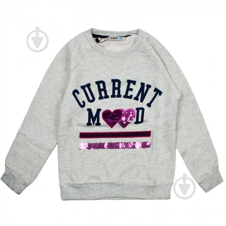 Свитшот для девочки ALG 78646 р.134 серо-зеленый - фото 1