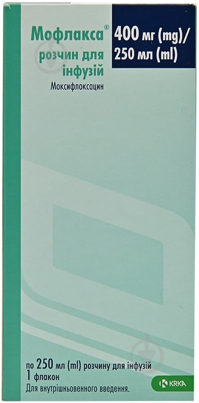 Мофлакса 400 мг №5 розчин 250 мл - фото 1 Мофлакса 400 мг №5 розчин 250 мл - фото 1