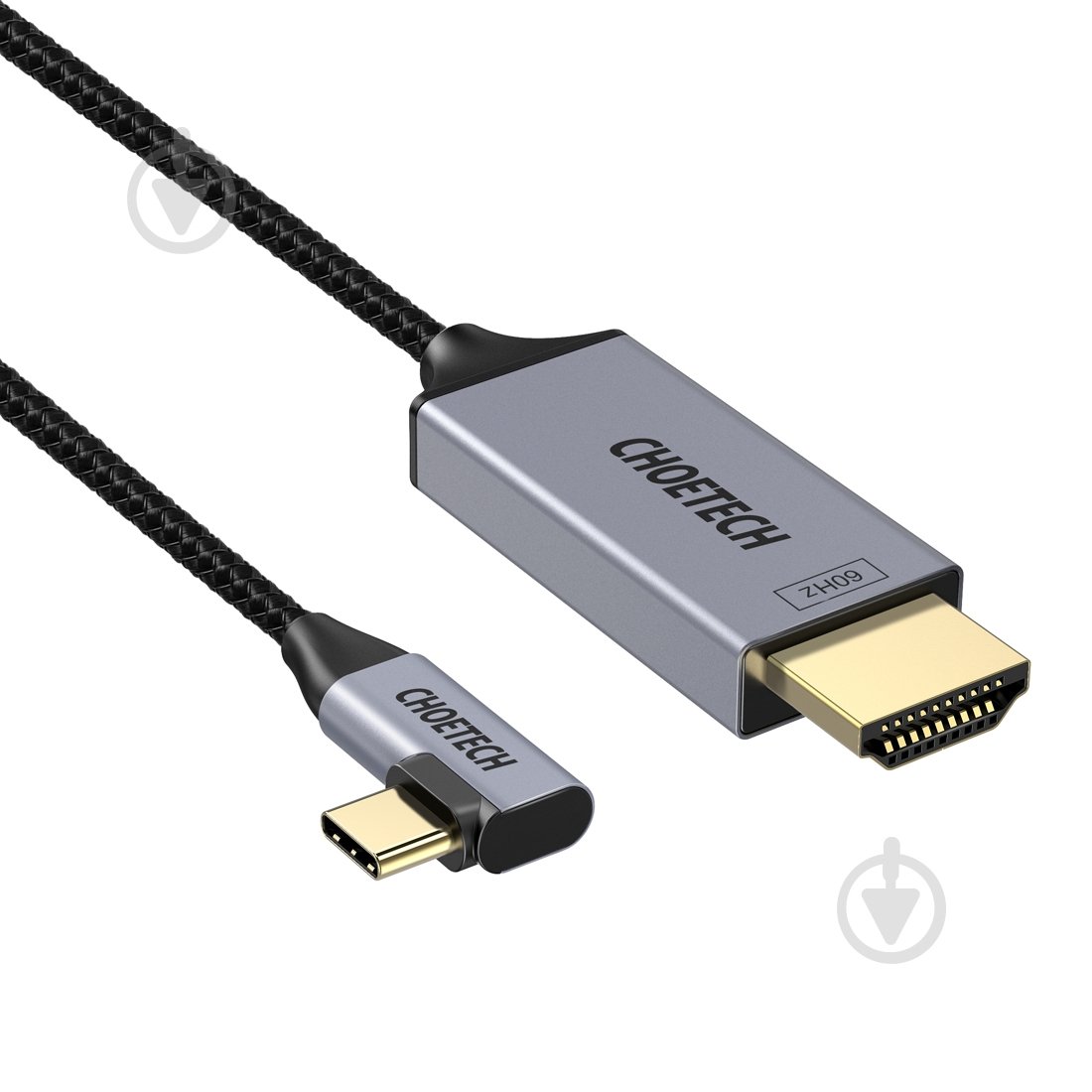 Кабель Choetech Type-C - HDMI L-форма (XCH-1803) 1,8 м чорний (CAB-CHOE-TYPC-HDMI-L) - фото 2