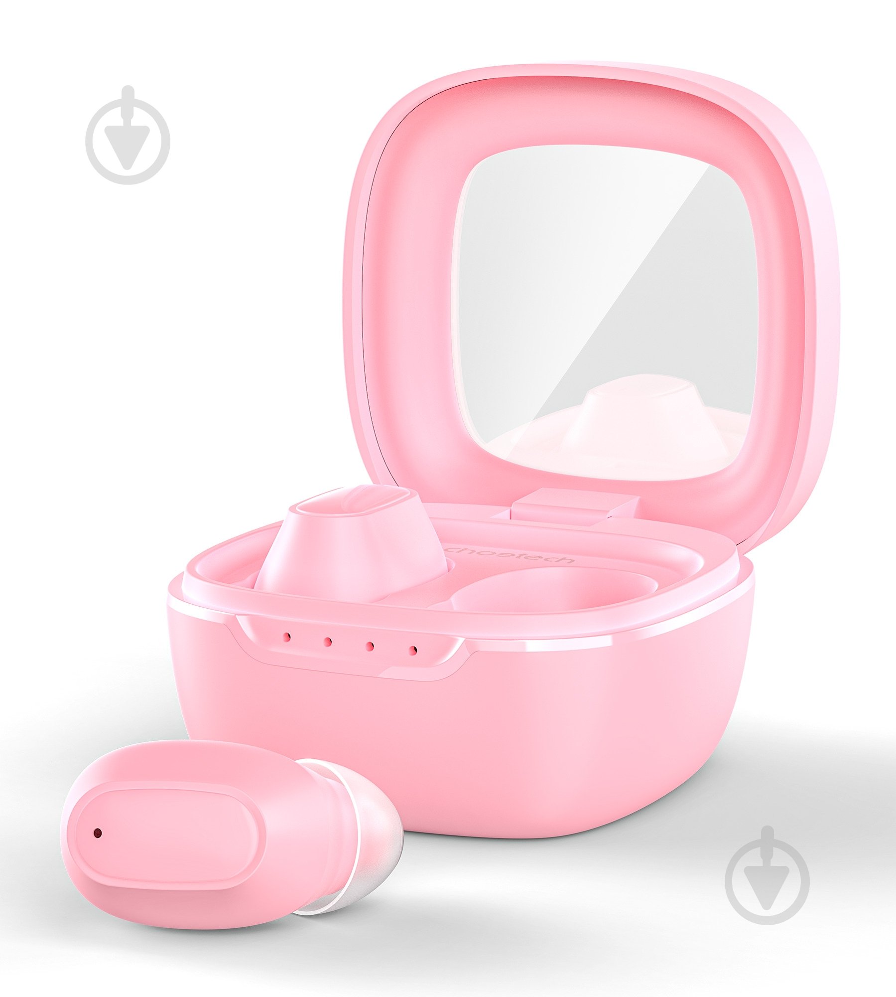 Навушники бездротові Choetech TWS Small Cube рожеві (HEAD-CHOE-BH-T23-PK) - фото 1
