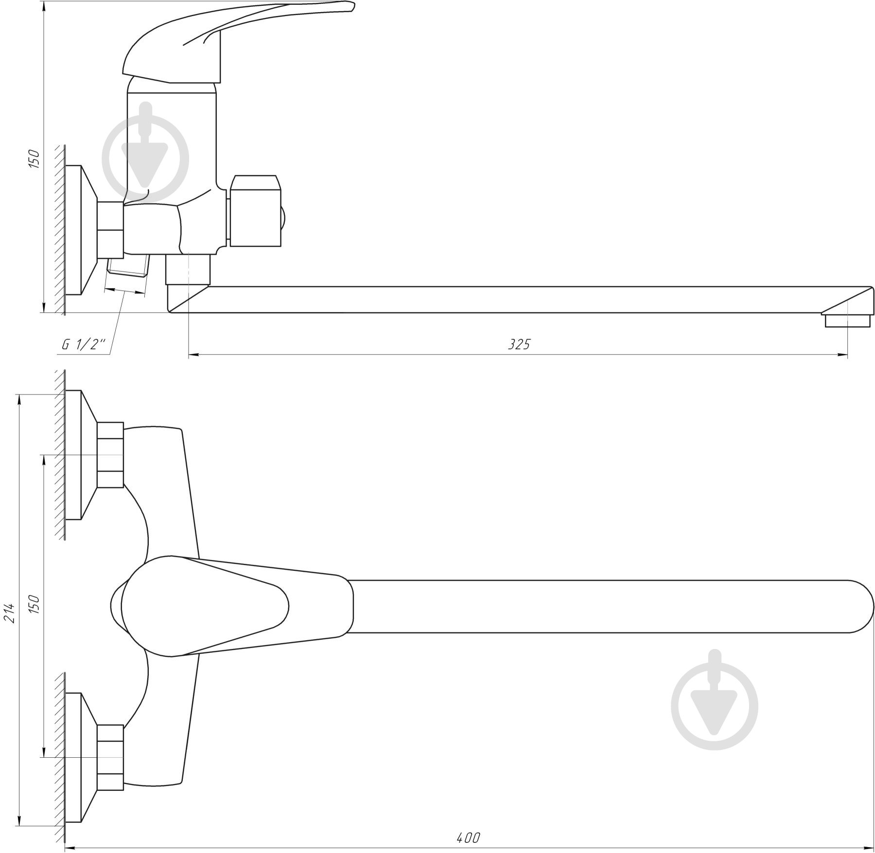 Смеситель для ванны EcoMix E-GEZ-208 - фото 5 Смеситель для ванны EcoMix E-GEZ-208 - фото 5