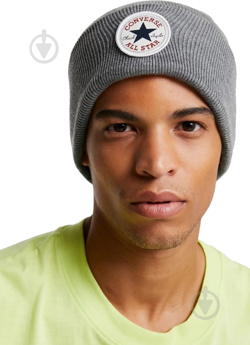 Шапка Converse Cp Beanie 10022137-035 р.one size серый меланж - фото 3