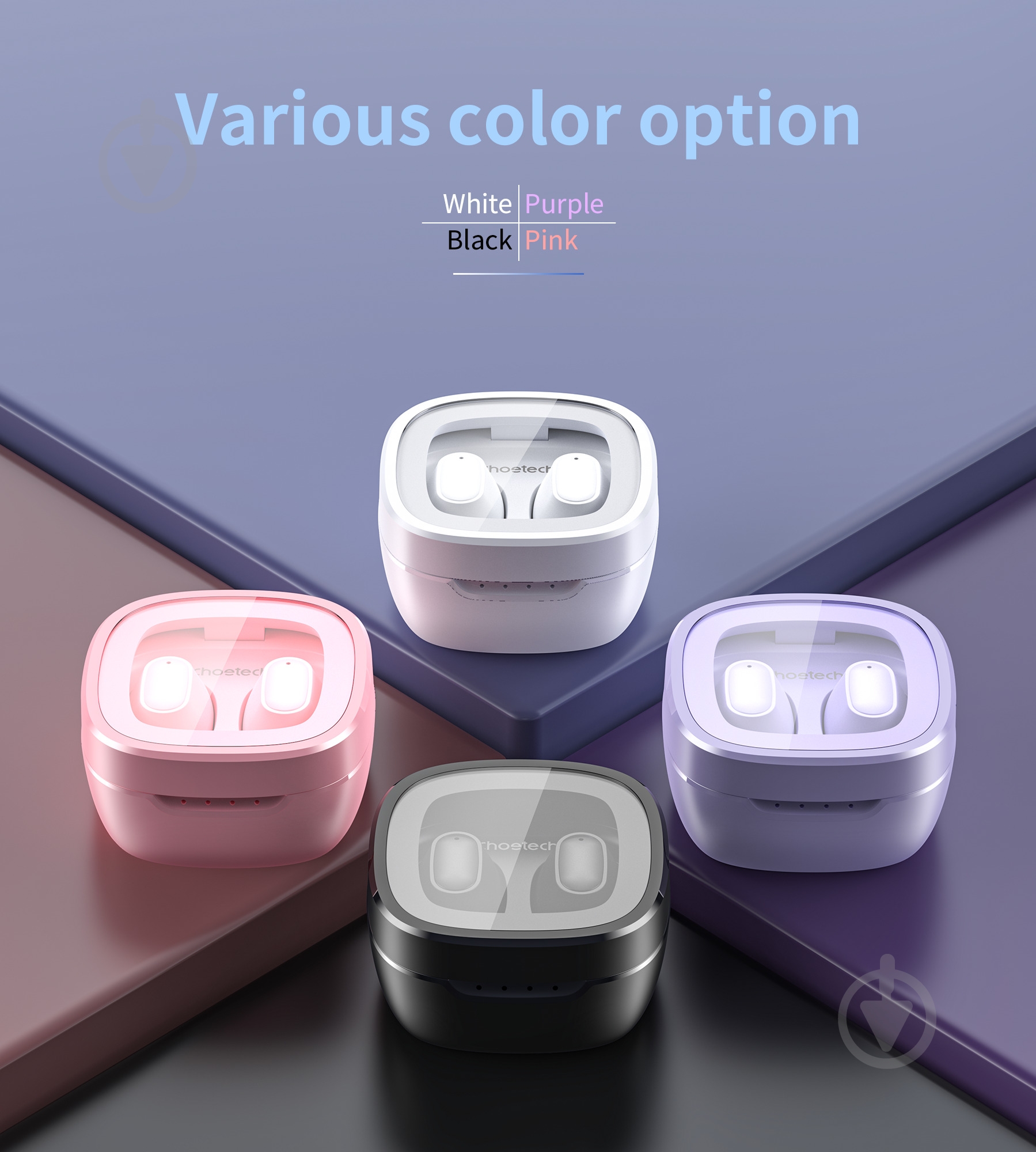 Навушники бездротові Choetech TWS Small Cube білі (HEAD-CHOE-BH-T23-WH) - фото 8