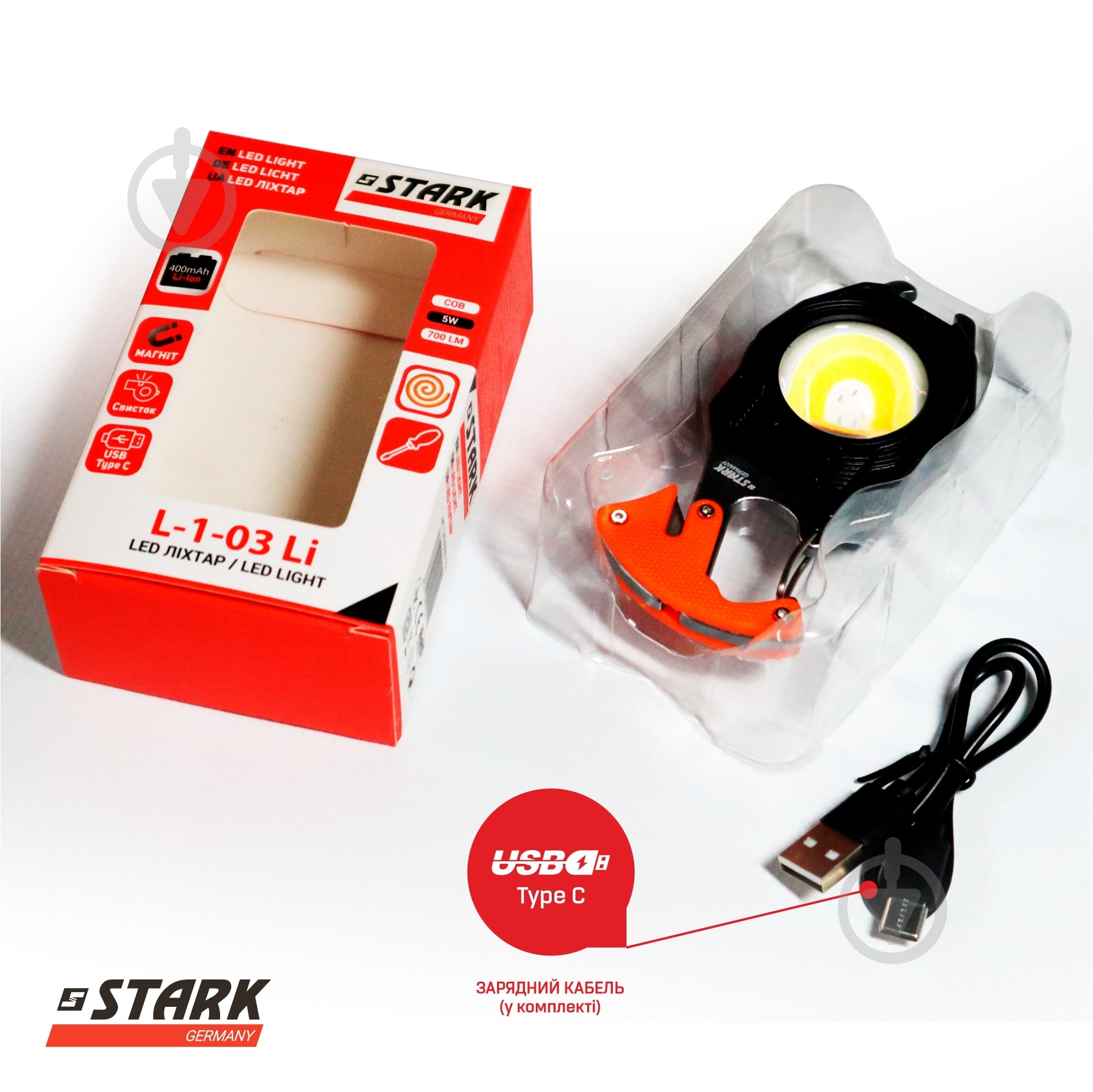 Фонарик Stark L-1-03 Li 243000103 черный - фото 6