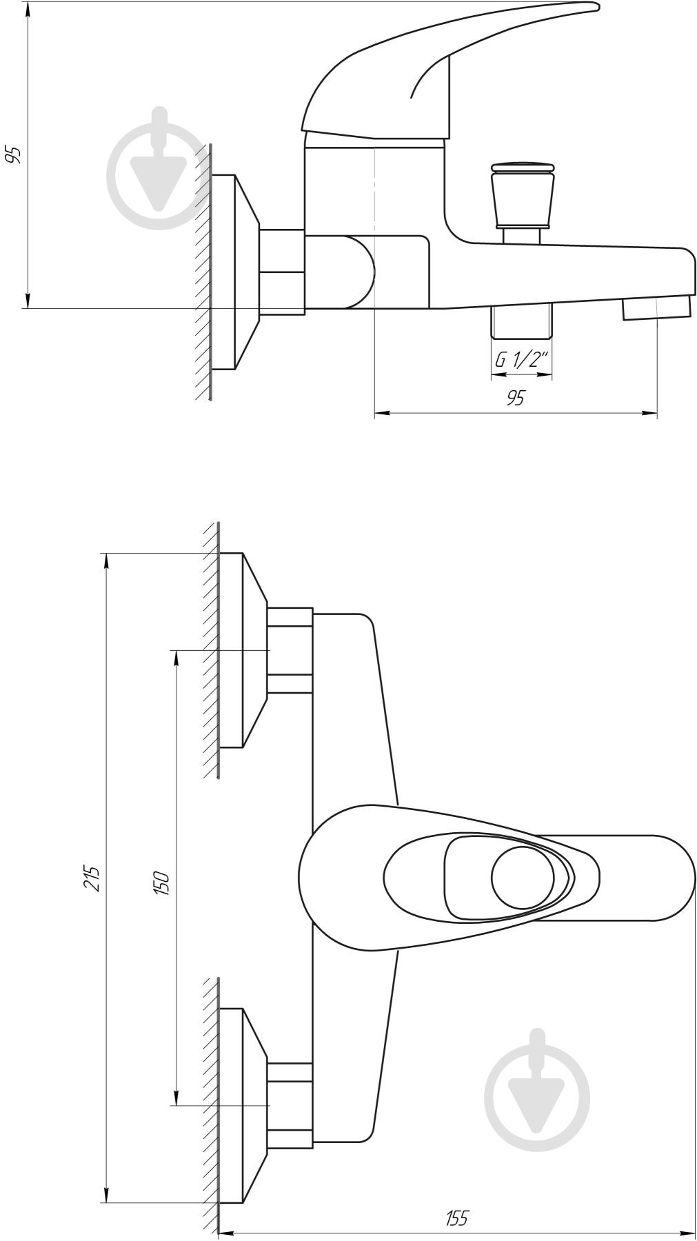 Смеситель для ванны EcoMix EM-102 - фото 5