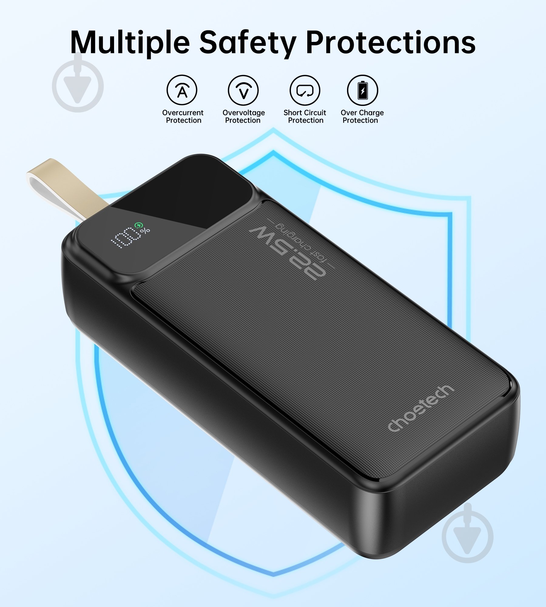 Повербанк Choetech B730 30000 mAh (POW-CHOE-B730) 22,5W Fast charging з LED-дисплеєм - фото 5