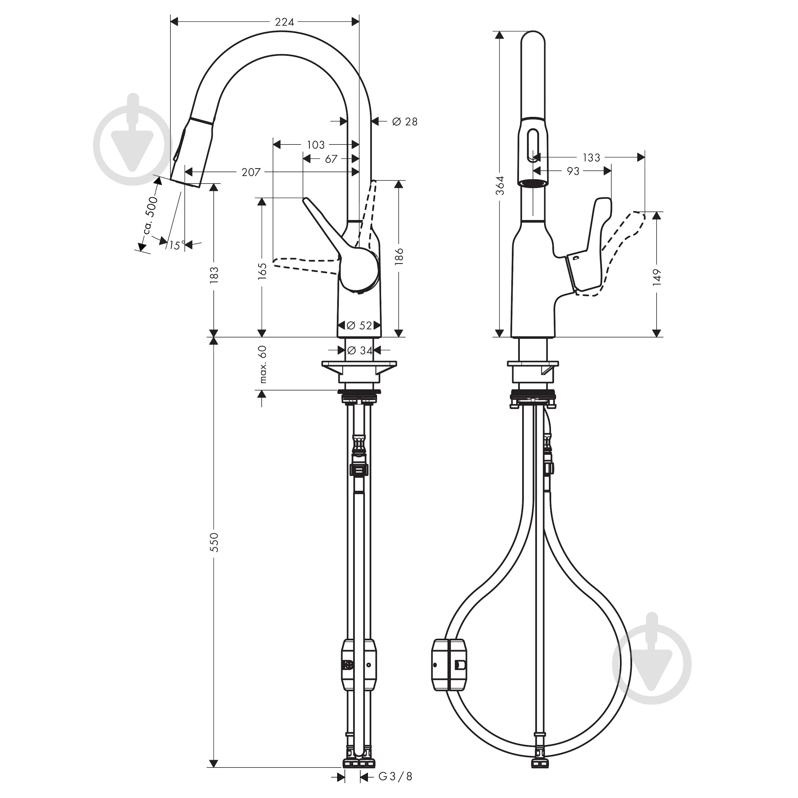 Смеситель для кухни Hansgrohe 180 Focus M43 - фото 2