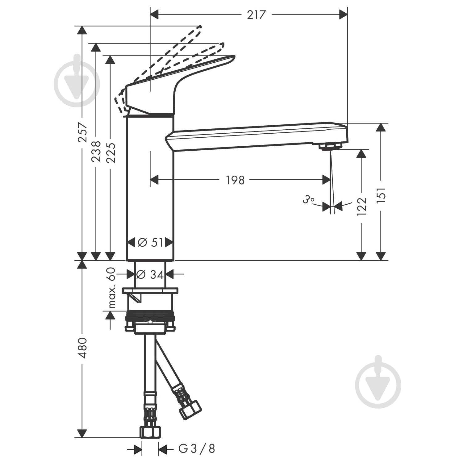 Змішувач для кухні Hansgrohe 120 Focus M43 хром - фото 2 Змішувач для кухні Hansgrohe 120 Focus M43 хром - фото 2