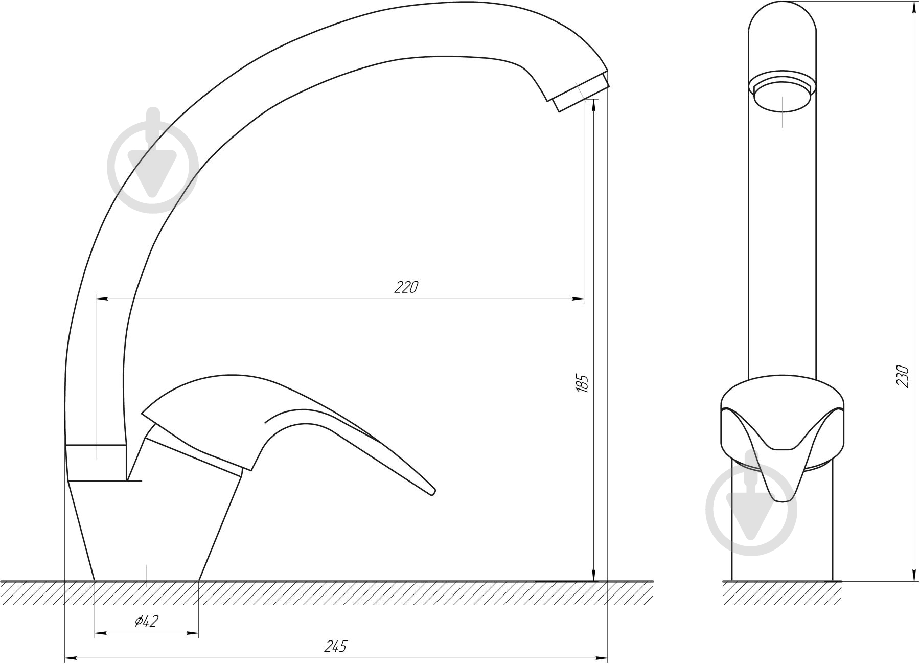 Смеситель для кухни EcoMix E-GEZ-103S - фото 5