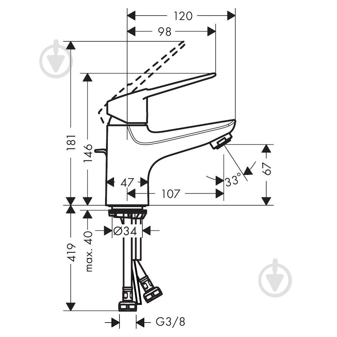 Смеситель для умывальника Hansgrohe Novus Loop 70 71080000 - фото 2