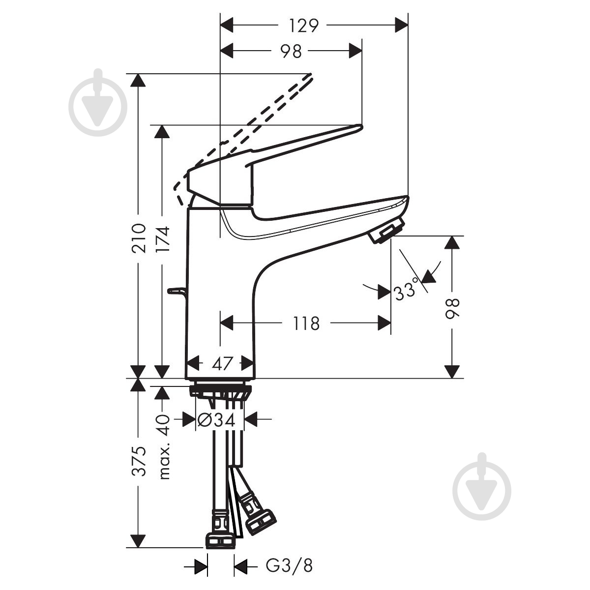 Смеситель для умывальника Hansgrohe Novus Loop 100 71081000 - фото 2