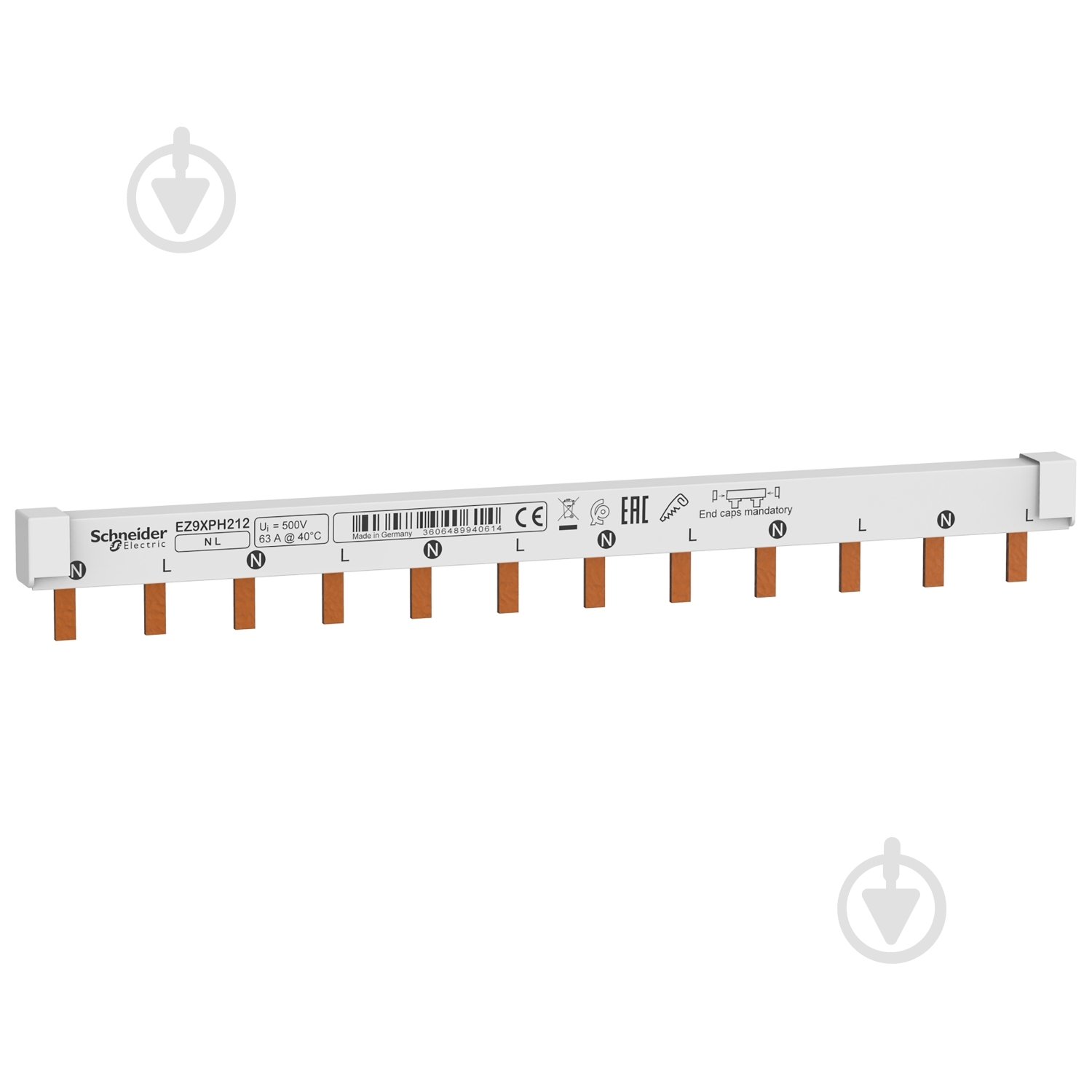 Шина з’єднувальна гребінчаста Schneider Electric 63А 2P 12 модулів Easy9 EZ9XPH212 - фото 1