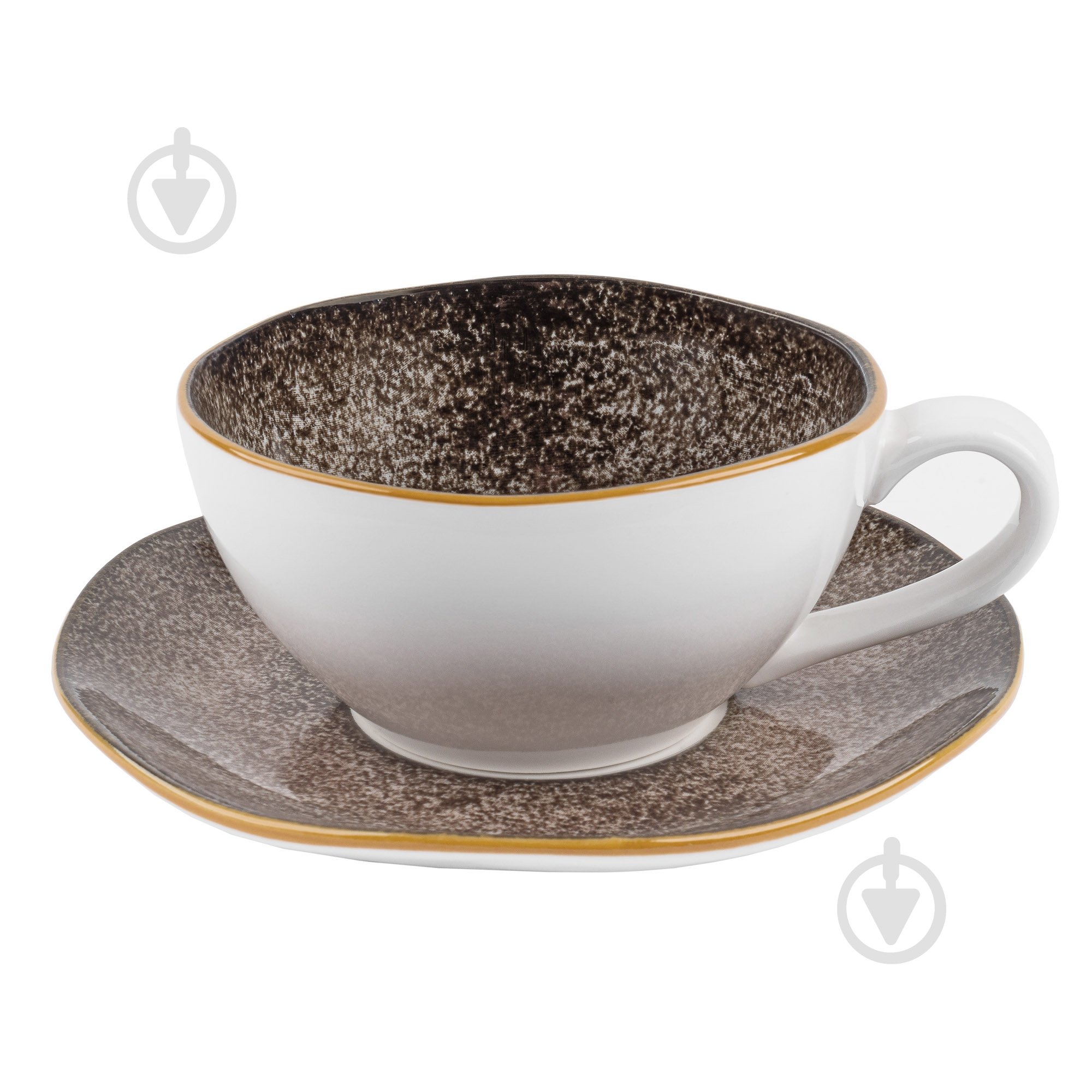 Чашка с блюдцем Krauff Grey Ferns 220 мл - фото 1 Чашка с блюдцем Krauff Grey Ferns 220 мл - фото 1